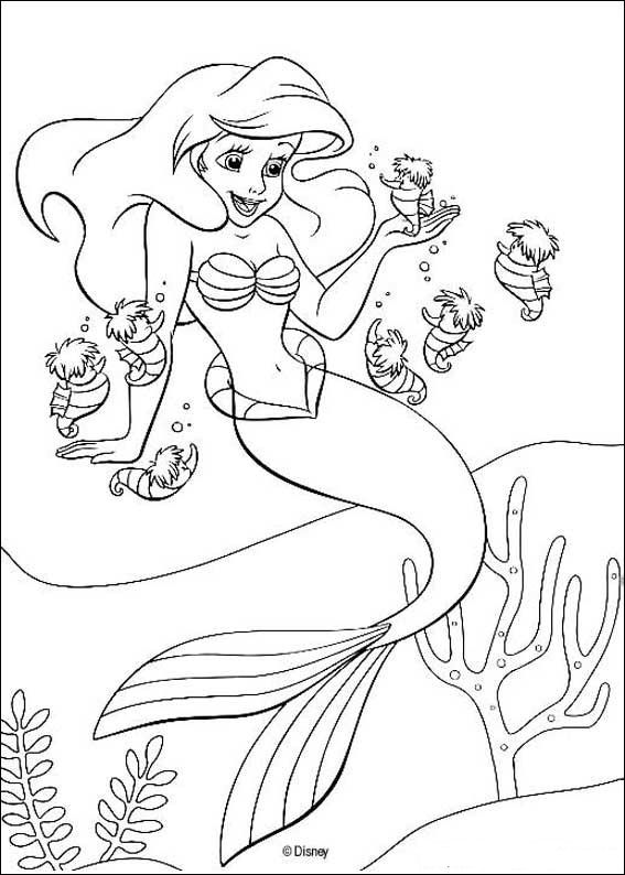 Print Ariel de kleine zeemeermin kleurplaat